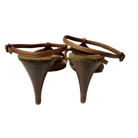 Donald Pliner Devi Strappy Brown Leather 4”‎ Heel Sandals Made in Italy SZ 7 - Picture 7 of 10